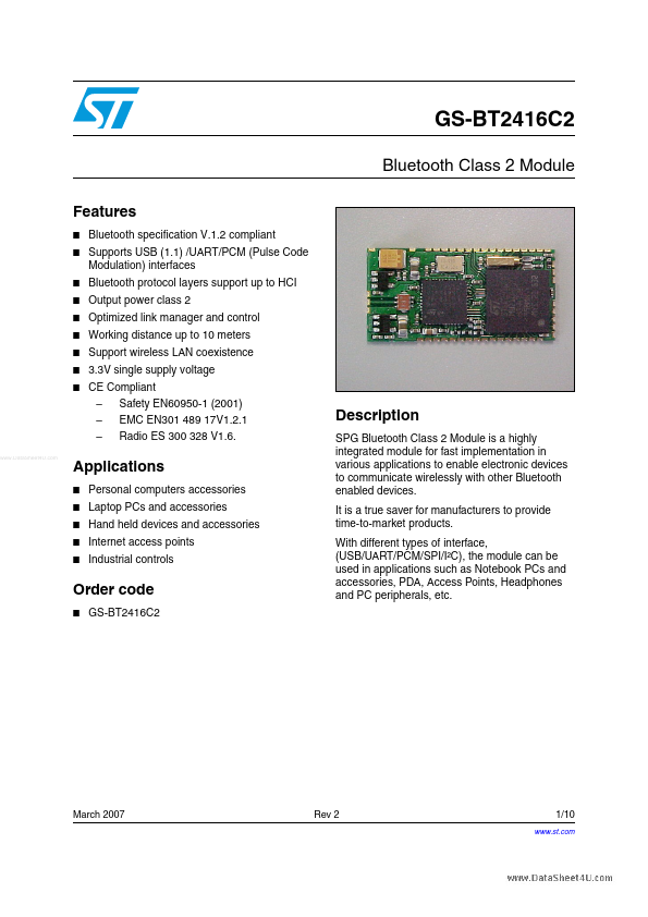 GS-BT2416C2 ST Microelectronics