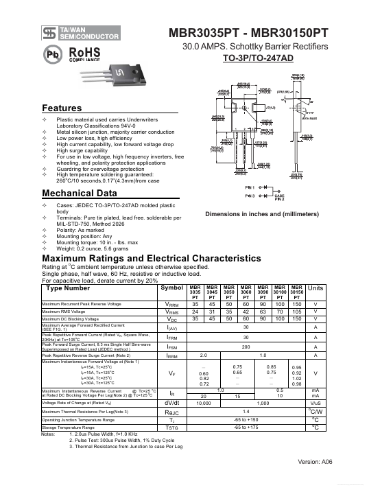 MBR3045PT Taiwan Semiconductor