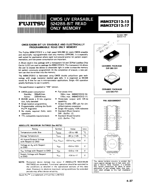 MBM27C512-15 Fujitsu