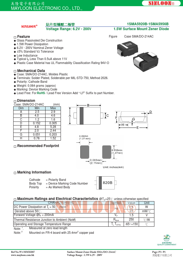 1SMA5928B MAYLOON