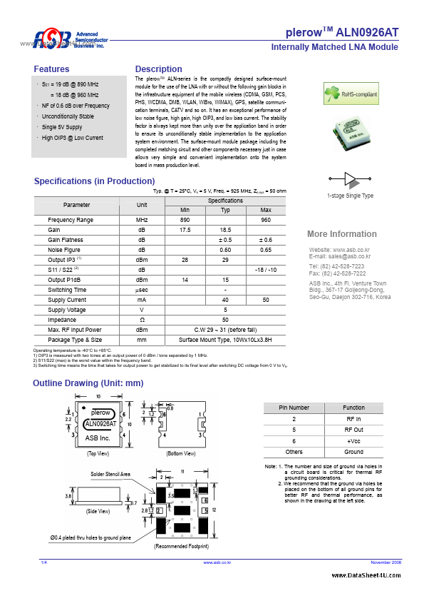ALN0926AT Advanced Semiconductor