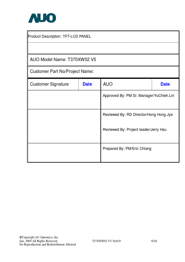 <?=T370XW02-V5?> डेटा पत्रक पीडीएफ