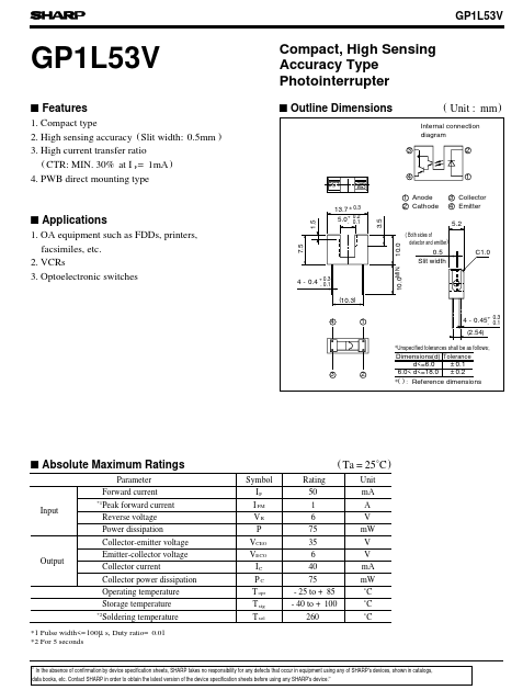 GP1L53V Sharp Electrionic Components