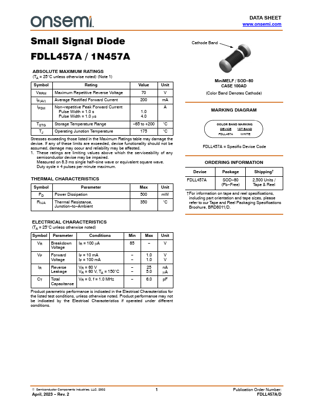 <?=FDLL457A?> डेटा पत्रक पीडीएफ