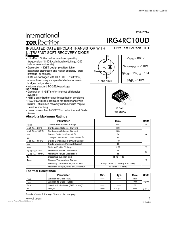 IRG4RC10UD International Rectifier