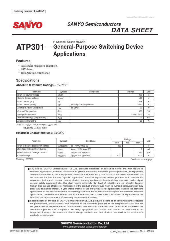 ATP301 Sanyo Semicon Device