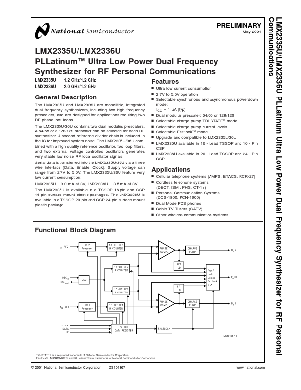 LMX2335U National Semiconductor