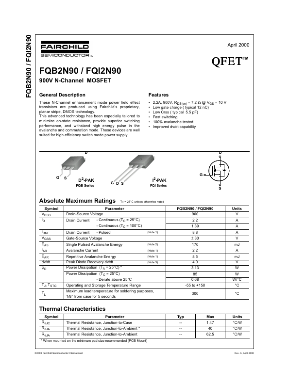 <?=FQI2N90?> डेटा पत्रक पीडीएफ