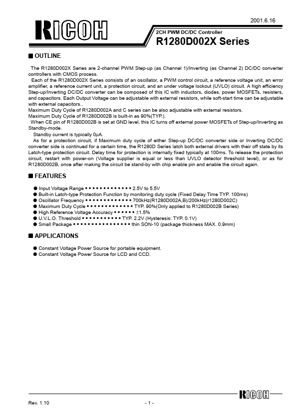 R1280D002X RICOH electronics devices division