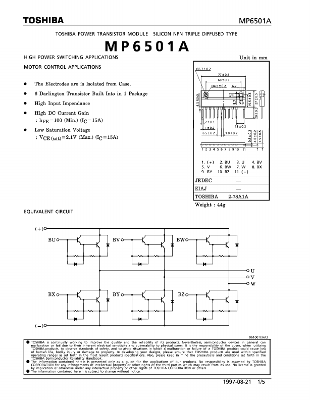 <?=MP6501A?> डेटा पत्रक पीडीएफ