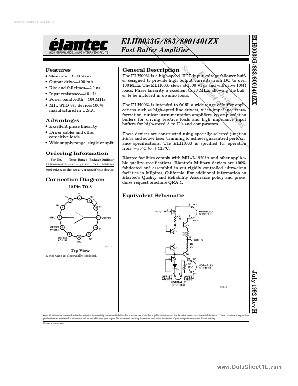 8001401ZX Elantec Semiconductor