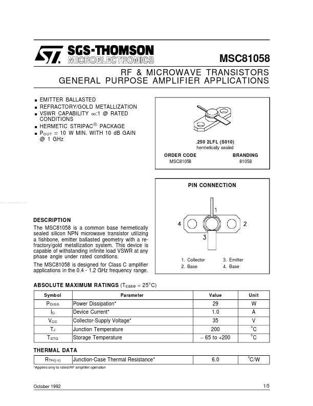 MSC81058 STMicroelectronics