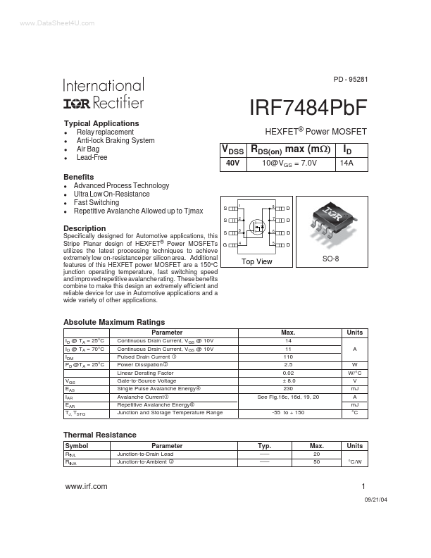 IRF7484PBF International Rectifier