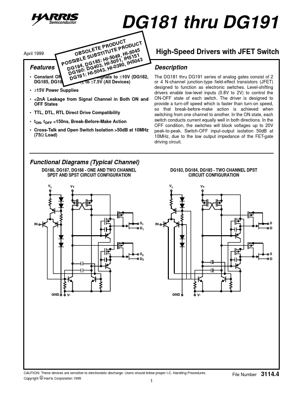 DG188AP Intersil Corporation