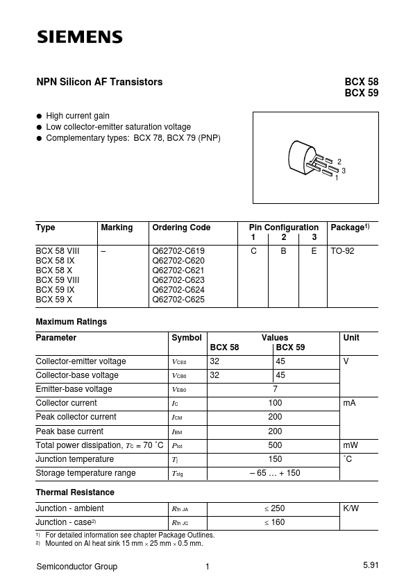 Q62702-C625 Siemens Semiconductor Group