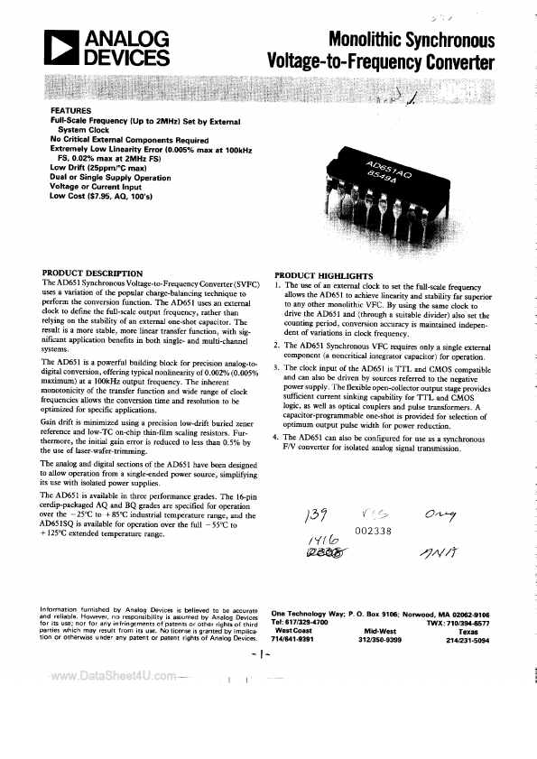 AD651 Analog Devices