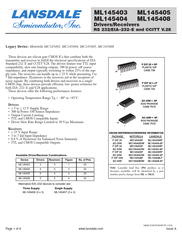 ML145405 LANSDALE Semiconductor