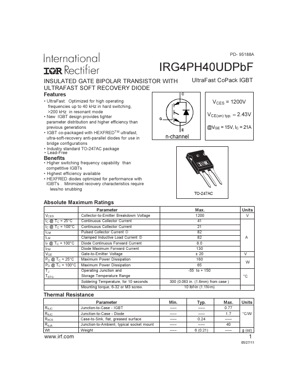 IRG4PH40UDPbF International Rectifier