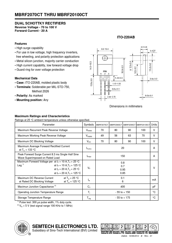 MBRF2090CT SEMTECH