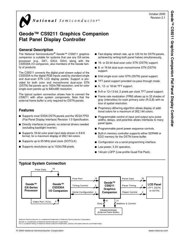CS9211 National Semiconductor