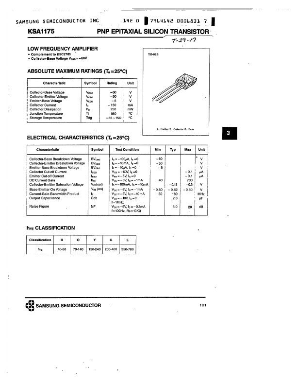 KSA1175 Samsung semiconductor