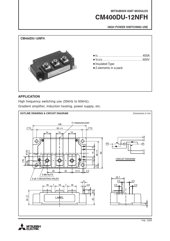 CM400DU-12NFH Mitsubishi Electric