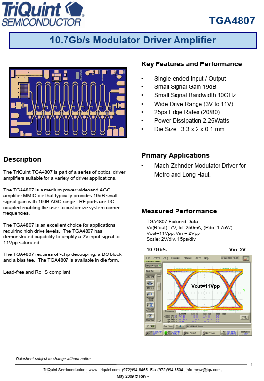 TGA4807 TriQuint Semiconductor