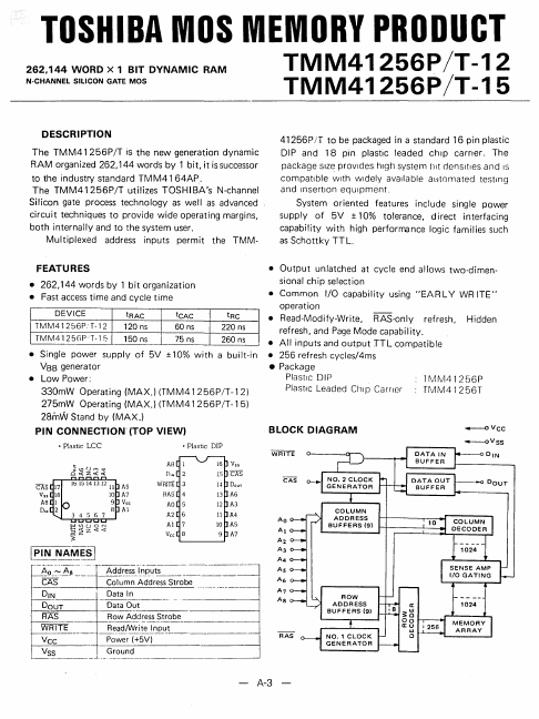 TMM41256T-12