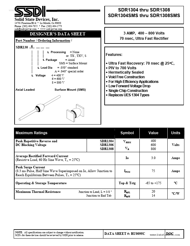 <?=SDR1304SMS?> डेटा पत्रक पीडीएफ