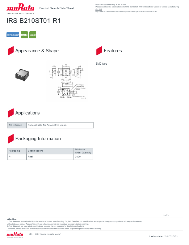 <?=IRS-B210ST01-R1?> डेटा पत्रक पीडीएफ