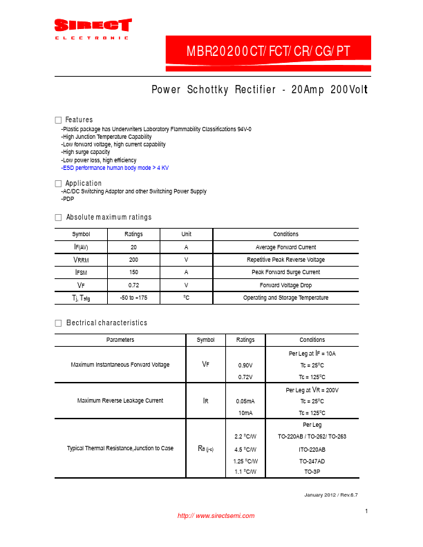 MBR20200FCT SIRECT