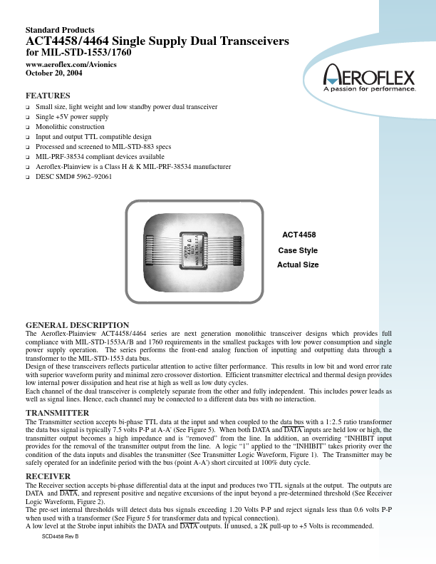 ACT4458 Aeroflex Circuit Technology