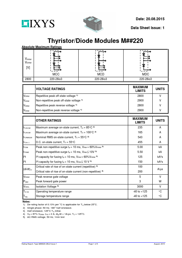 MCC220-28io3 IXYS