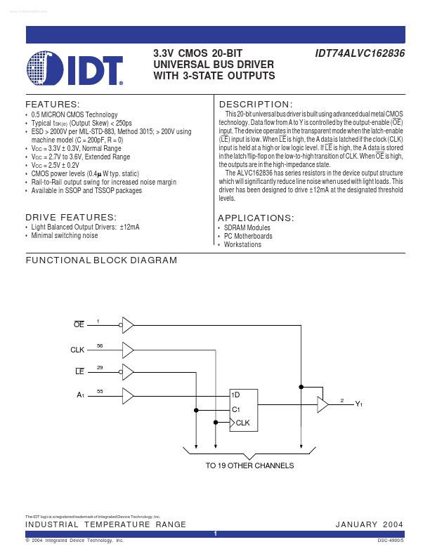 <?=IDT74ALVC162836?> डेटा पत्रक पीडीएफ