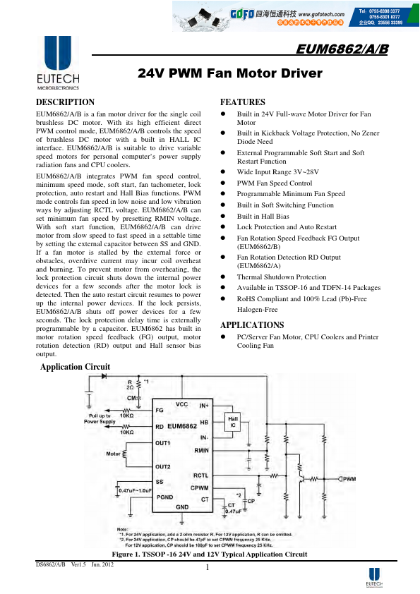 EUM6862BJIR1 Eutech Microelectronics