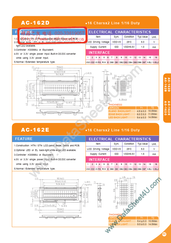 <?=AC-162D?> डेटा पत्रक पीडीएफ