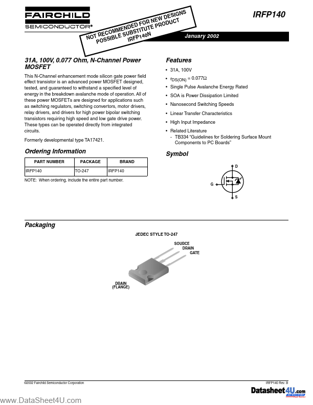 IRFP140 Fairchild Semiconductor