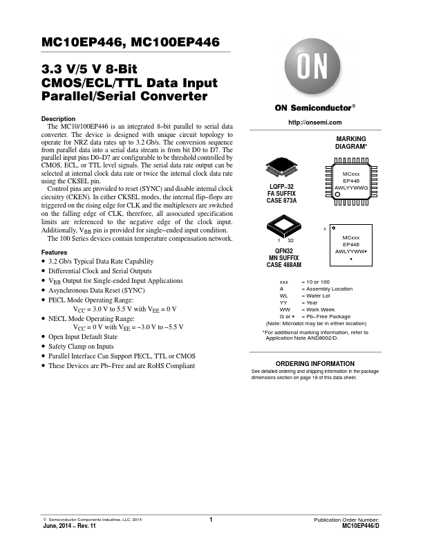 MC100EP446 ON Semiconductor