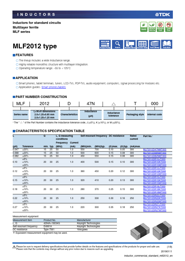 <?=MLF2012?> डेटा पत्रक पीडीएफ