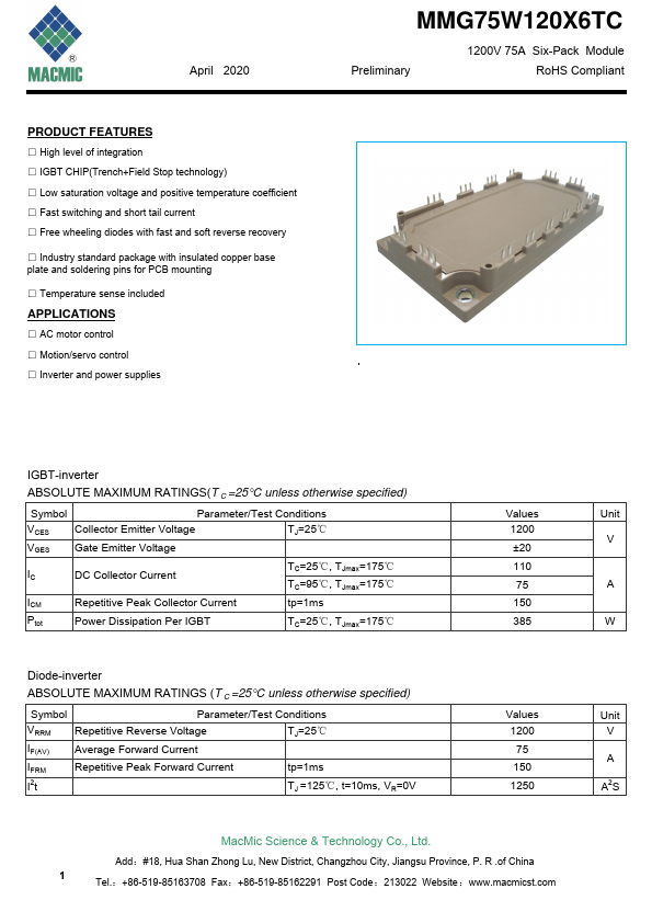 <?=MMG75W120X6TC?> डेटा पत्रक पीडीएफ