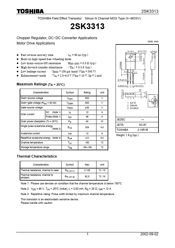 2SK3313 Toshiba Semiconductor