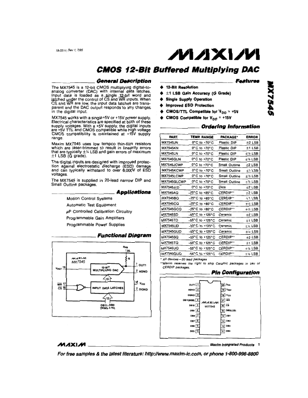 <?=MX7545?> डेटा पत्रक पीडीएफ