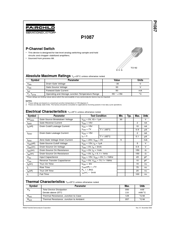 P1087 Fairchild Semiconductor