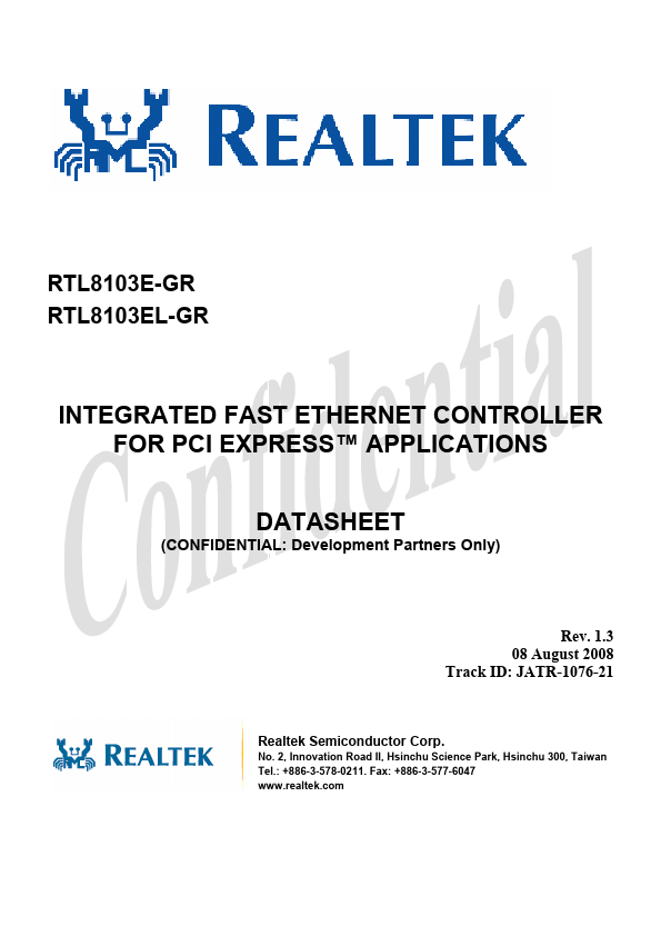RTL8103E-GR Realtek Microelectronics