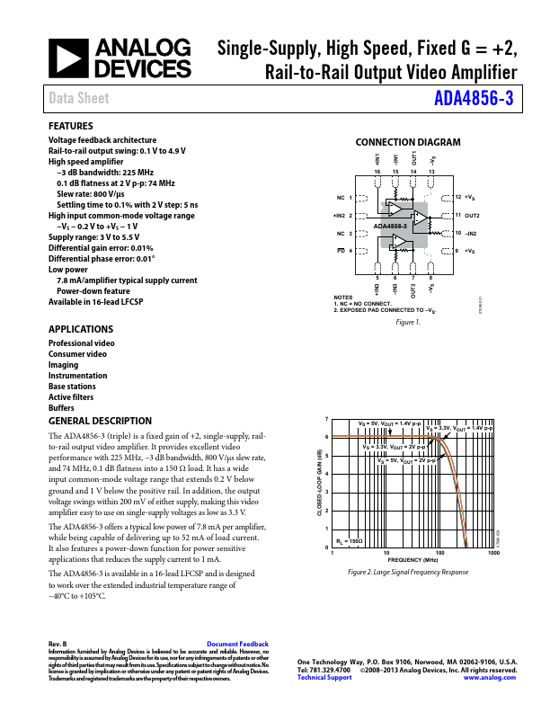 <?=ADA4856-3?> डेटा पत्रक पीडीएफ