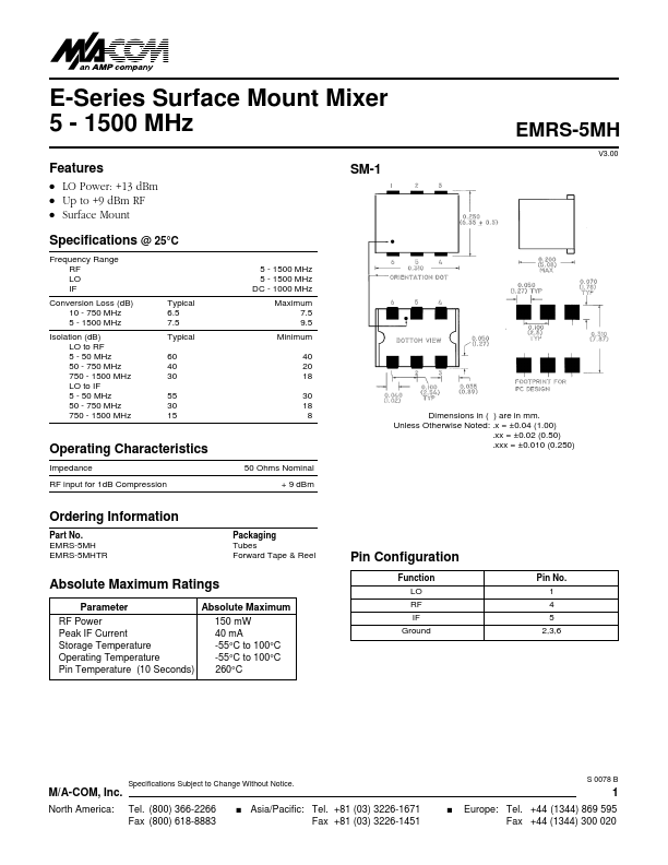 <?=EMRS-5MH?> डेटा पत्रक पीडीएफ