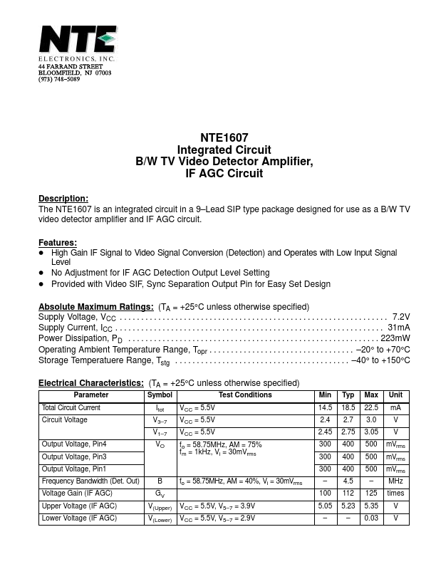 NTE1607