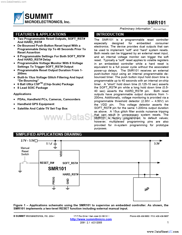 SMR101 Summit Microelectronics