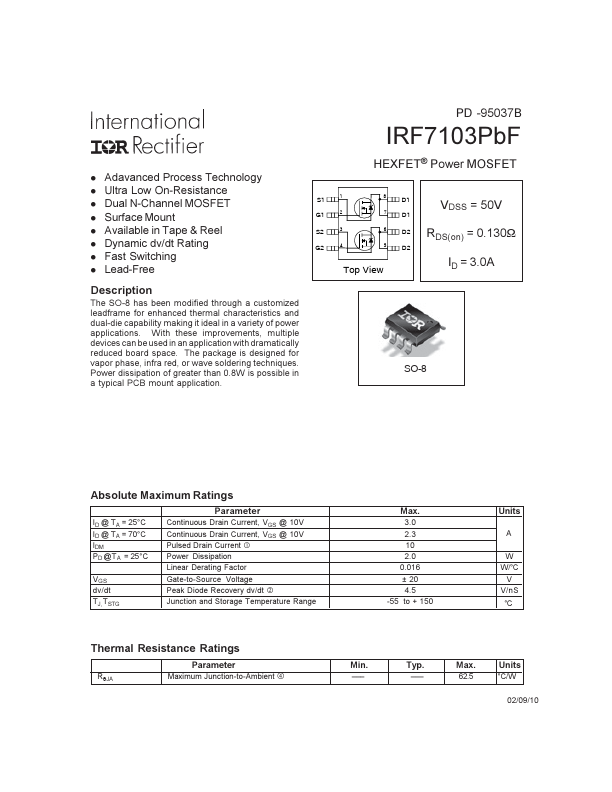 IRF7103PBF International Rectifier