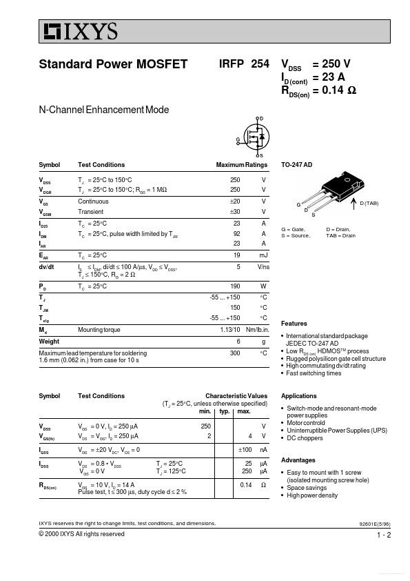 IRFP254 IXYS
